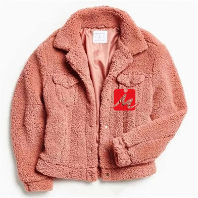 الشتاء 2 جيوب الصدر shearling الصوف شيربا جاكيت سائق الشاحنة للرجال